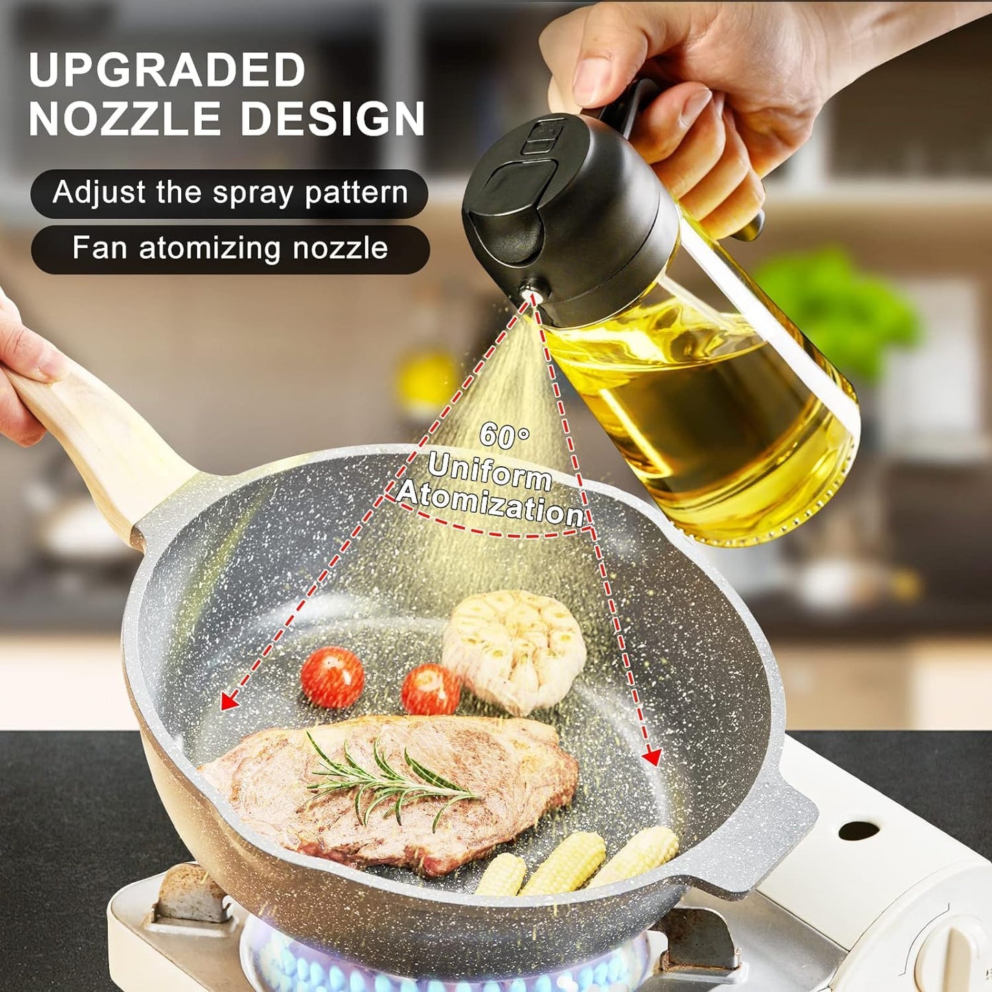 2-in-1 Oil Sprayer Bottle for Kitchen