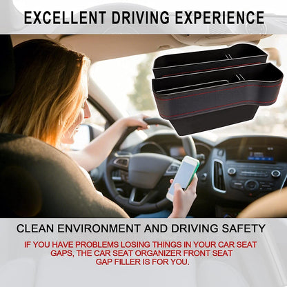 Car Console Side Storage Box, Seat Gap Filler (2 Pcs)