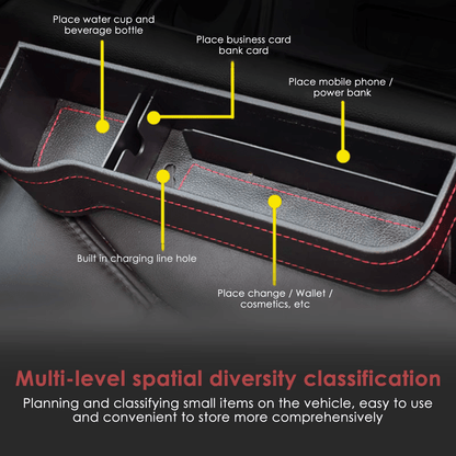 Car Console Side Storage Box, Seat Gap Filler (2 Pcs)