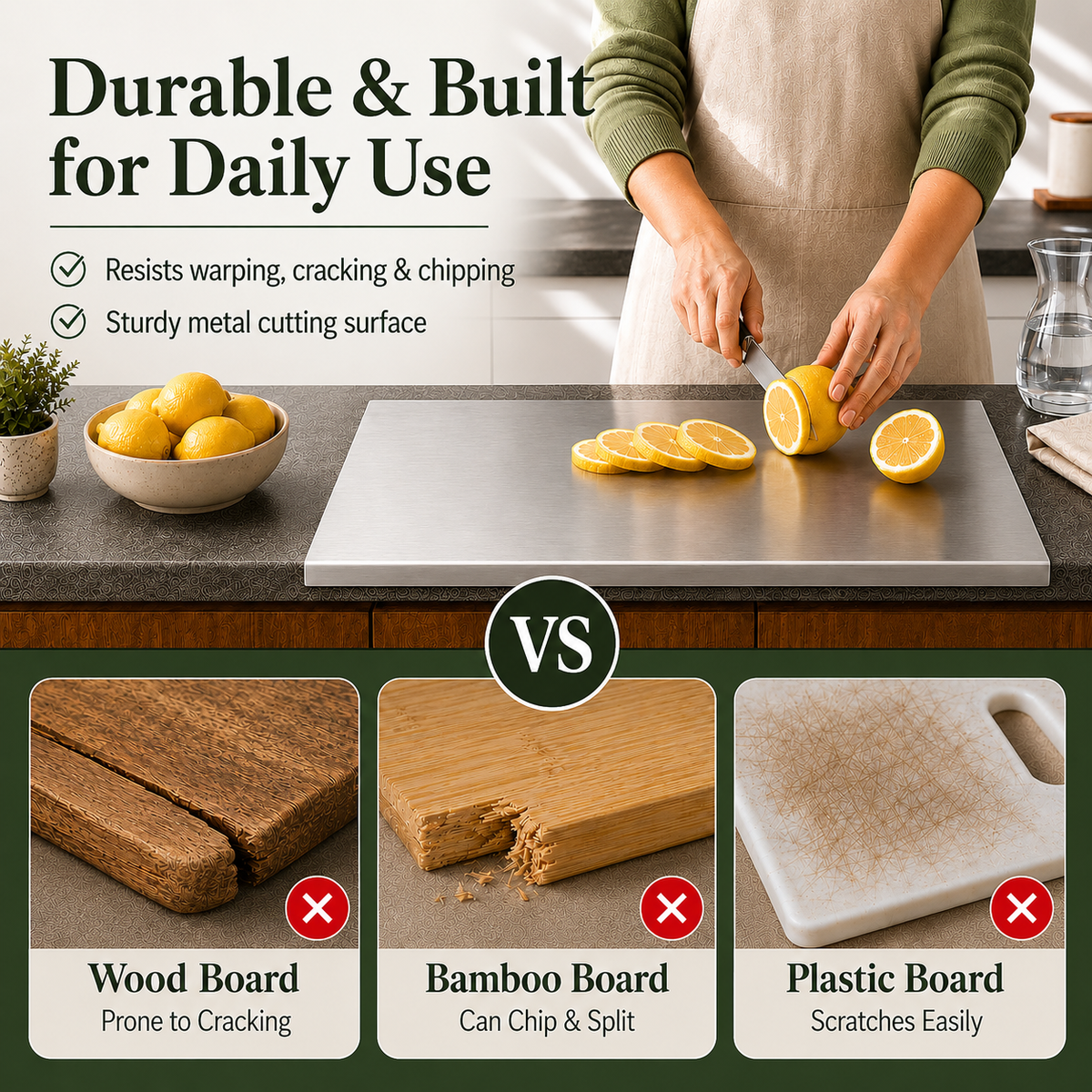 Stainless Steel Chopping Board Big Size