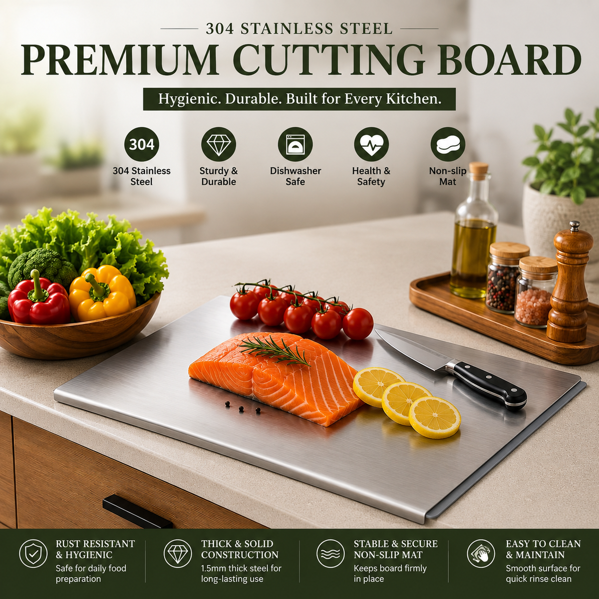 Stainless Steel Chopping Board Big Size