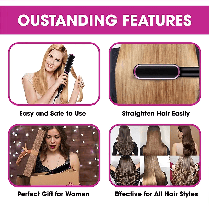 Heating Straight Hair Straightener Comb for Women