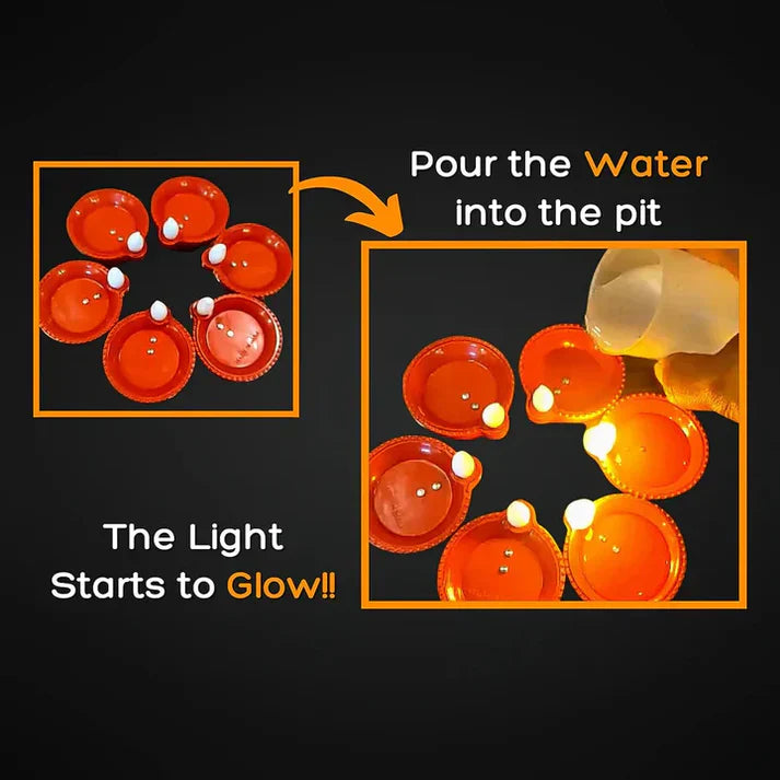 Water Sensor Diya's For Diwali Decoration (Pack Of 24)