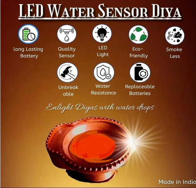 Water Sensor Diya's For Diwali Decoration (Pack Of 24)