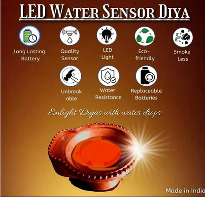 Water Sensor Diya's For Diwali Decoration (Pack Of 24)