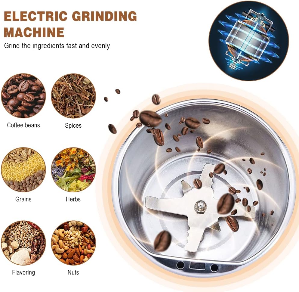 Mini Electric Grinder For Coffee, Spices and More