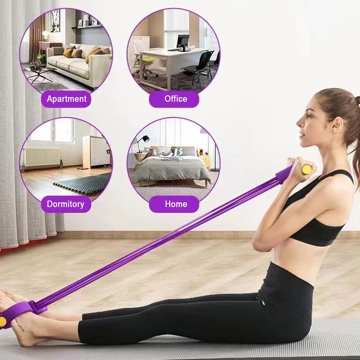 6-Tube Elastic Yoga Pedal Puller Resistance Band