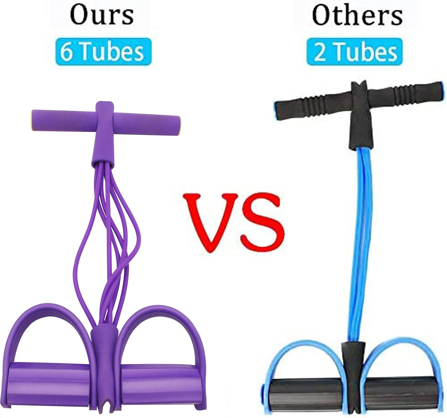 6-Tube Elastic Yoga Pedal Puller Resistance Band