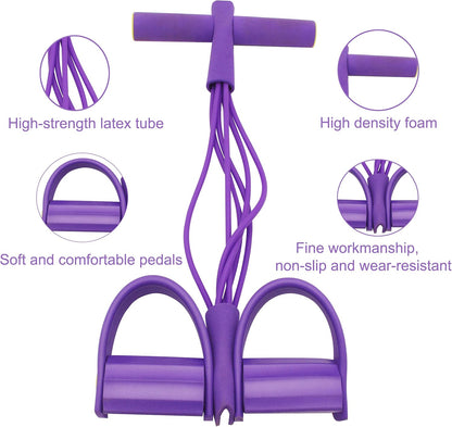 6-Tube Elastic Yoga Pedal Puller Resistance Band