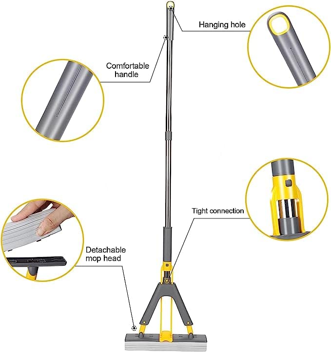 Floor Cleaning Squeeze Mop With Adjustable Telescopic Handle