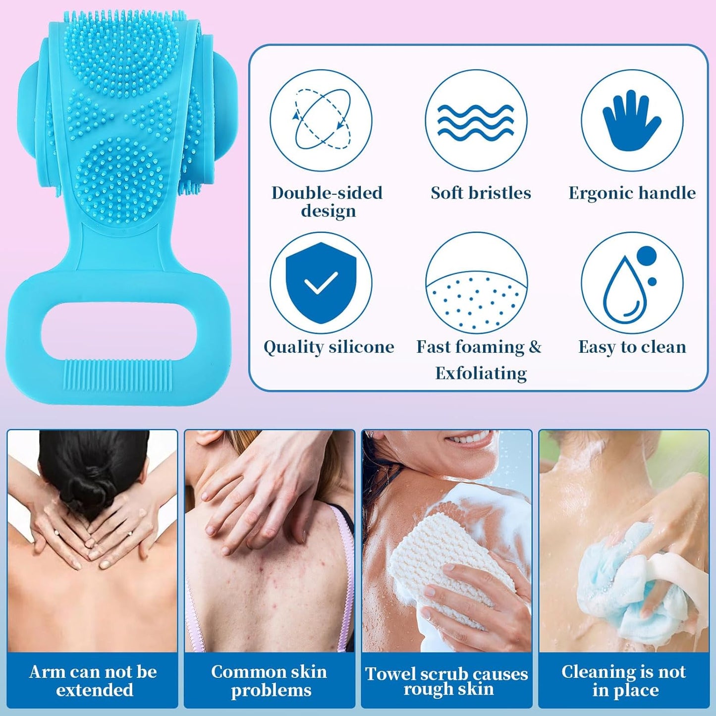 Silicone Body Back Scrubber For Men/Women