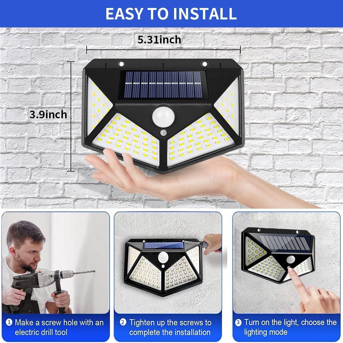 Waterproof Motion Sensor Solar Night Light
